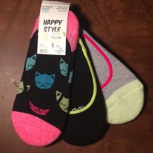 Brand new no show socks happy style Kittens